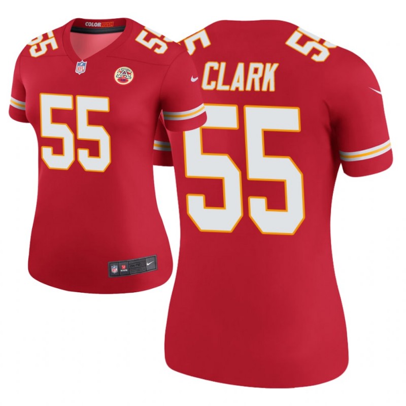 Women’S Kansas City Chiefs #55 Frank Clark Red Color Rush Legend Jersey