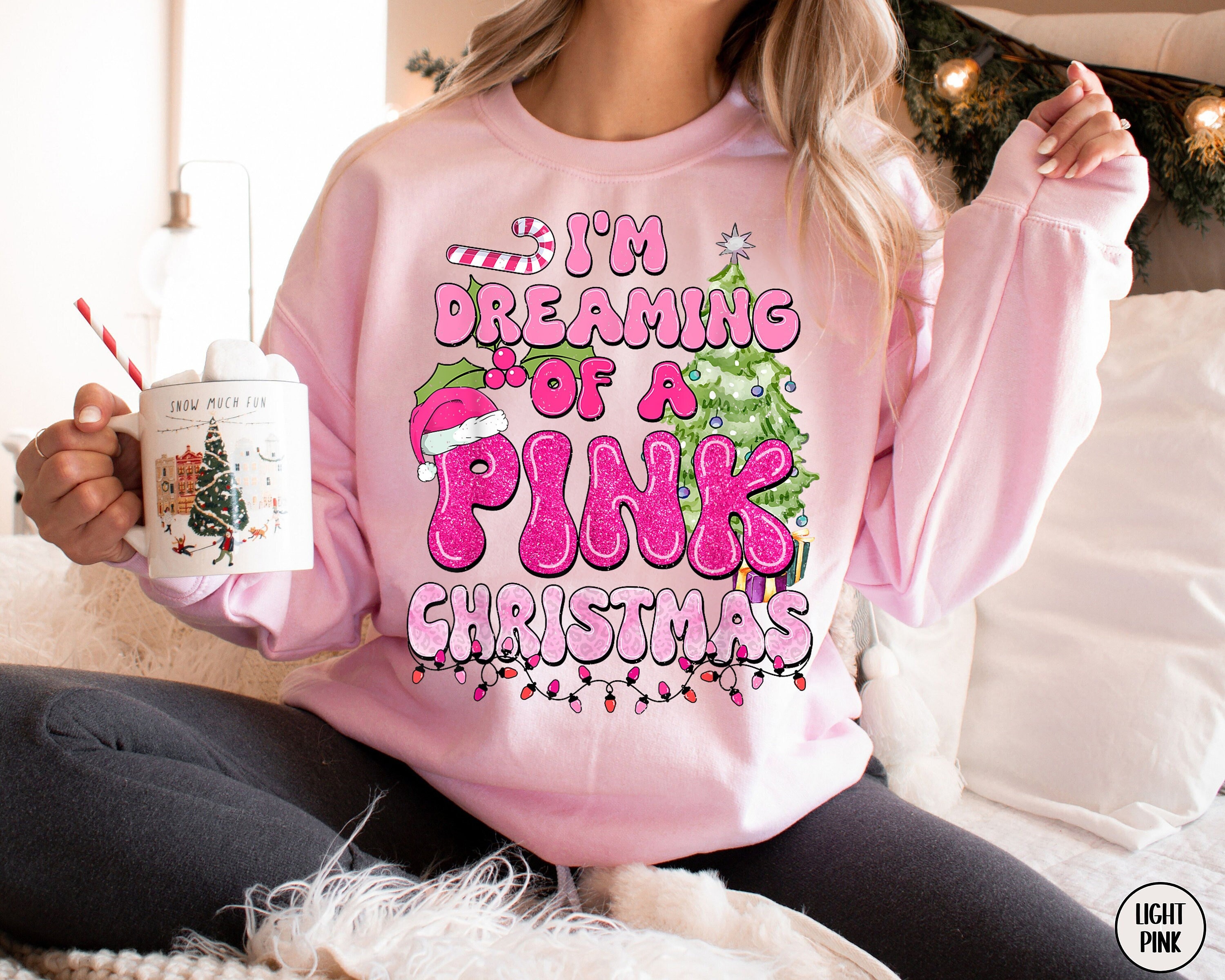 I’m Dreaming Of A Pink Christmas Sweatshirt, I’m Dreaming Of A Pink Christmas Shirt, Dreaming Of A Pink Christmas, Pink Christmas Hoodie