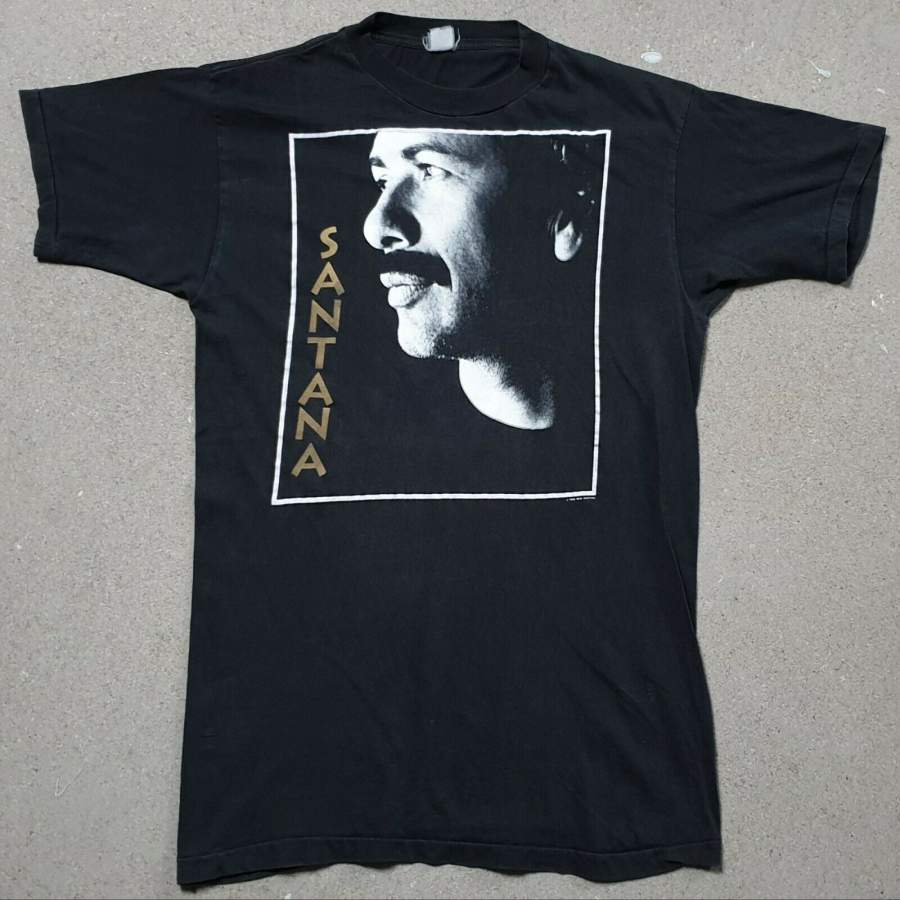 Carlos Santana Vintage 1990 Tour Concert Shirt Double Sided