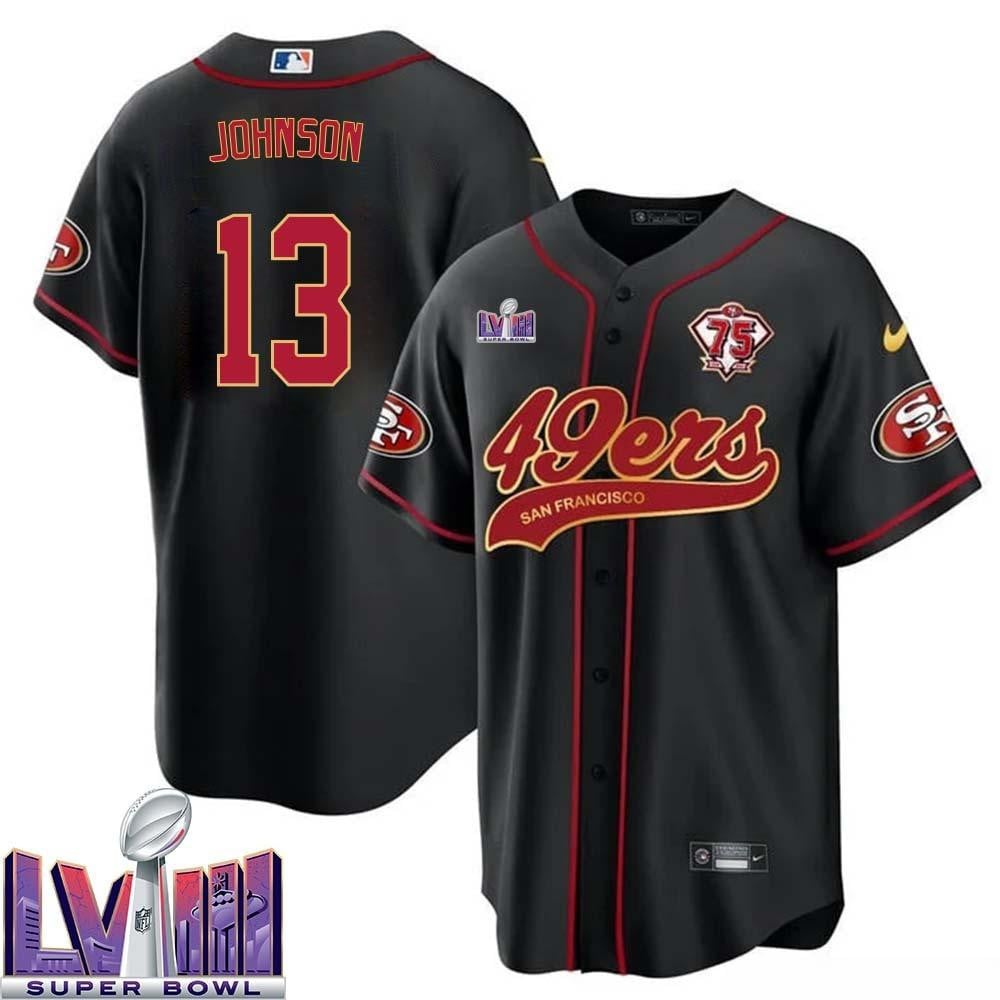 Nazeeh Johnson 13 Kansas City Chiefs Super Bowl Lviii Baseball Men Jersey – Black