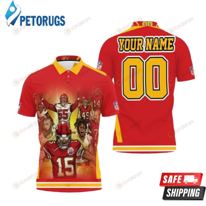 Snoopy Kansas City Chiefs Afc West Division Champions Division Super Bowl 2021 Custom Name & Number Printed Polo Shirt