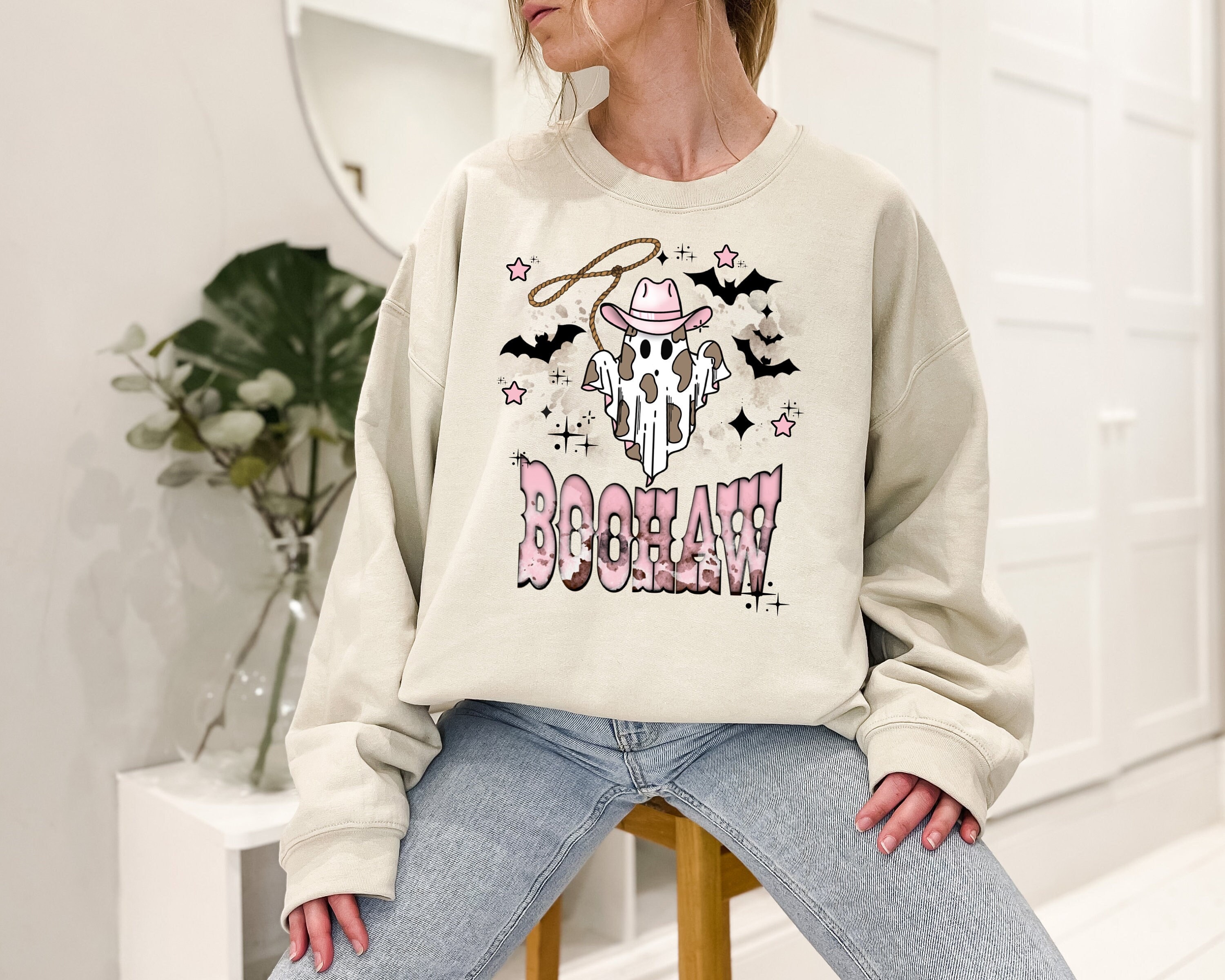 Halloween Boo Haw Shirt,Halloween Sweatshirt,Halloween Shirt,Halloween Vintage Sweatshirt ,Halloween Retro Sweatshirt,Cowboy Halloween Shirt - Halloween Collection 2024 Moderndaydecors Fashion