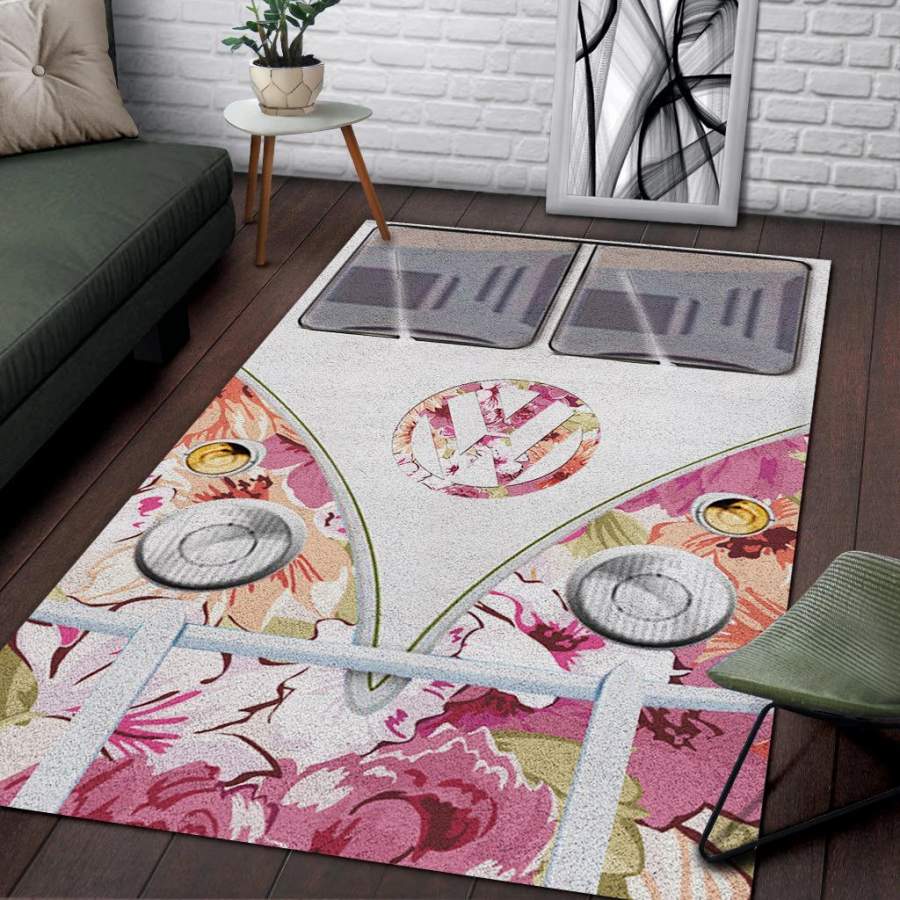 Volkswagen Pink Roses Area Rug