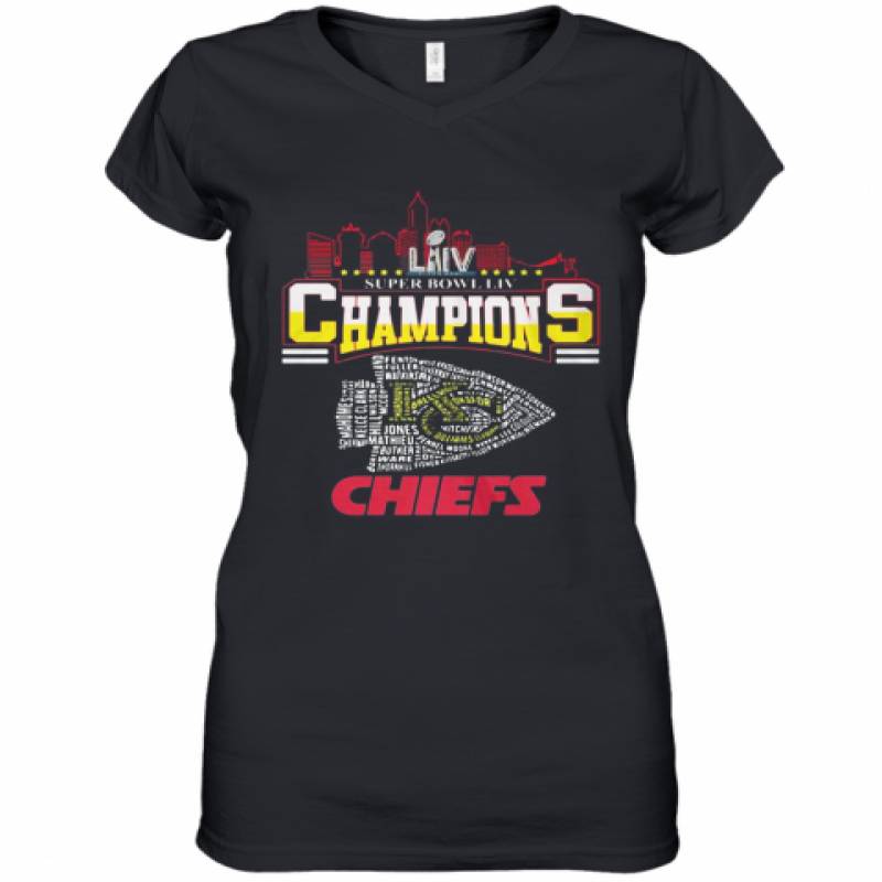 Super Liv Bowl Champios Kansas City Chiefs Football Team Women's V-Neck T-Shirt