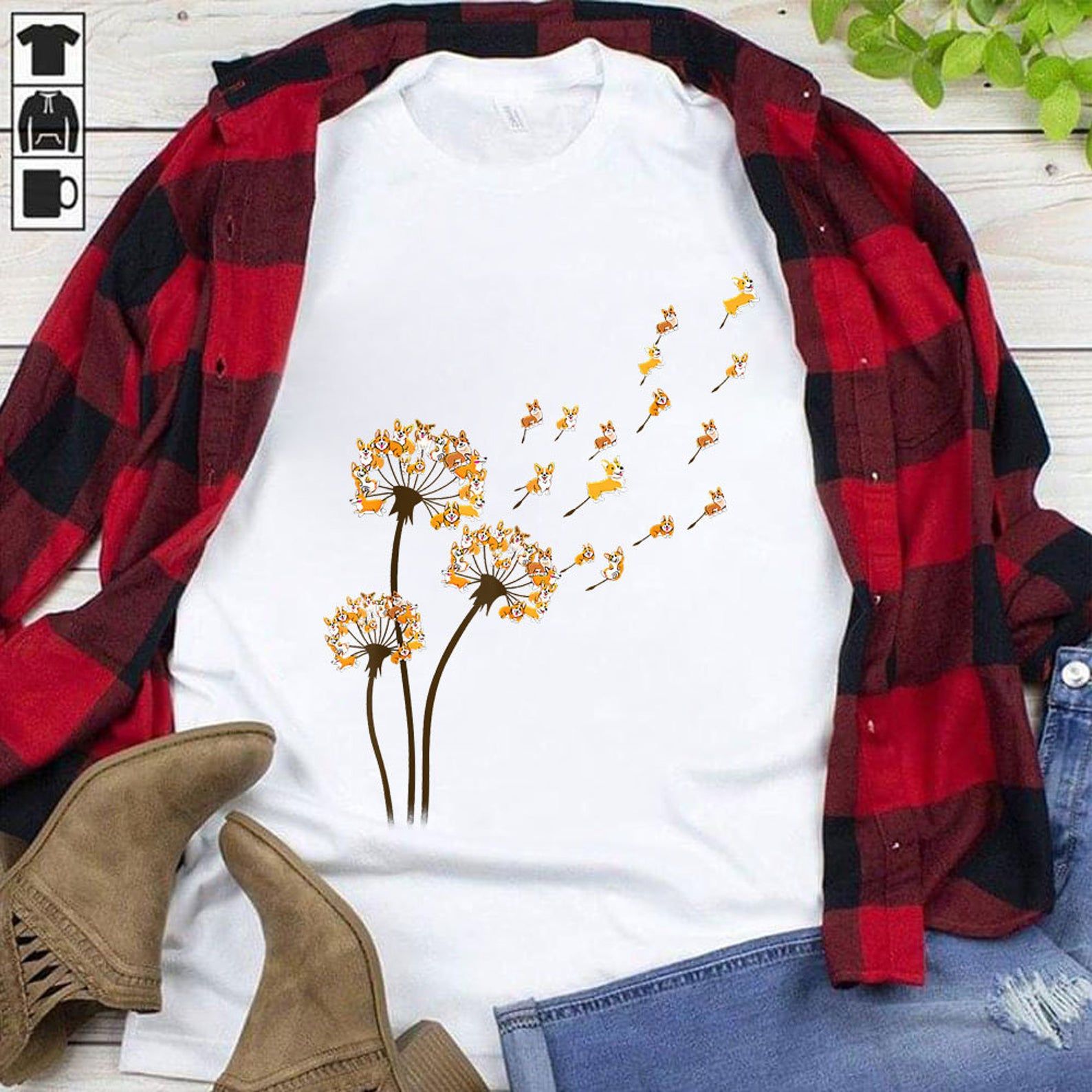 Corgi Shirt Corgi Gift Corgi Dandelion Shirt Corgi Dandelion Gift Funny Corgi Shirt Corgi Dandelion Flower Animal Tshirt