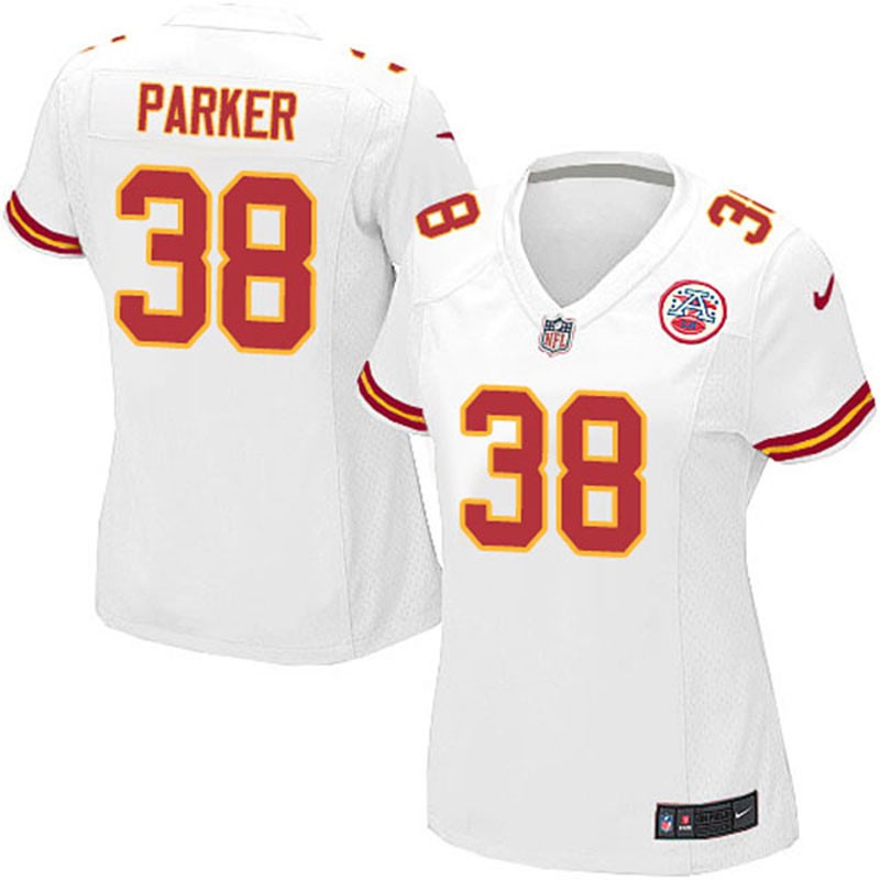 Women Ron Parker #38 Kansas City Chiefs White Away Game Jersey