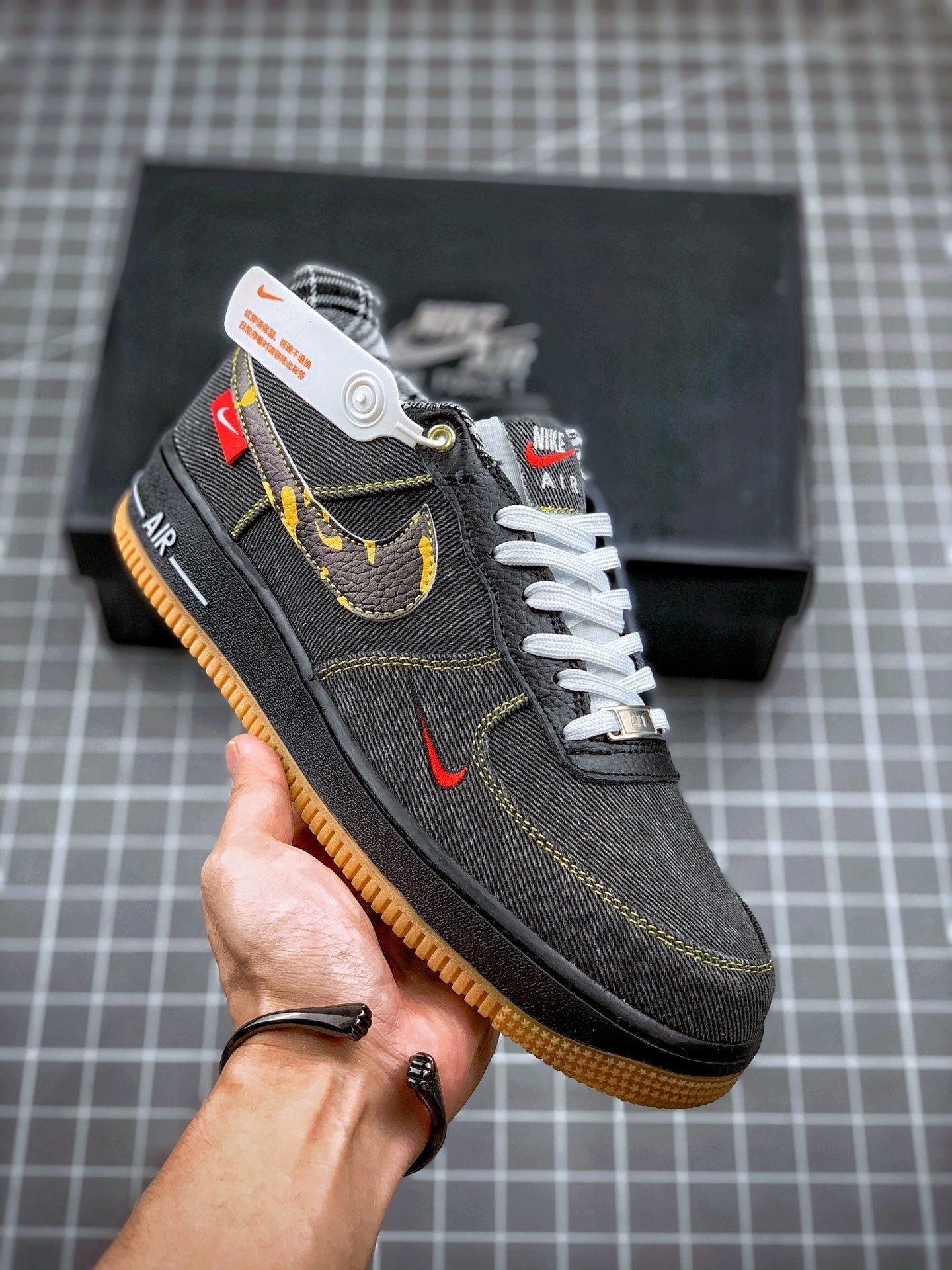 Nike Air Force 1 ‘Camo Denim’ BlackMulti-Color-White 5340700