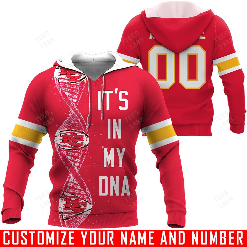 Kansas City Chiefs – It’s In My DNA – CUSTOMIZE NAME AND NUMBER – HOT SALE 3D PRINTED – NOT IN STORE