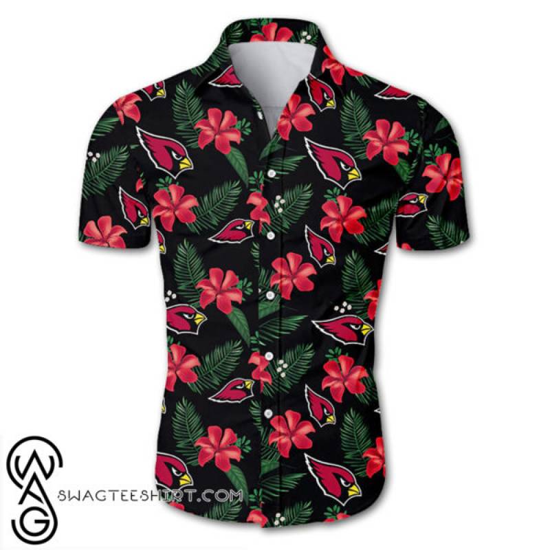 Arizona cardinals tropical flower hawaiian shirt – Maria