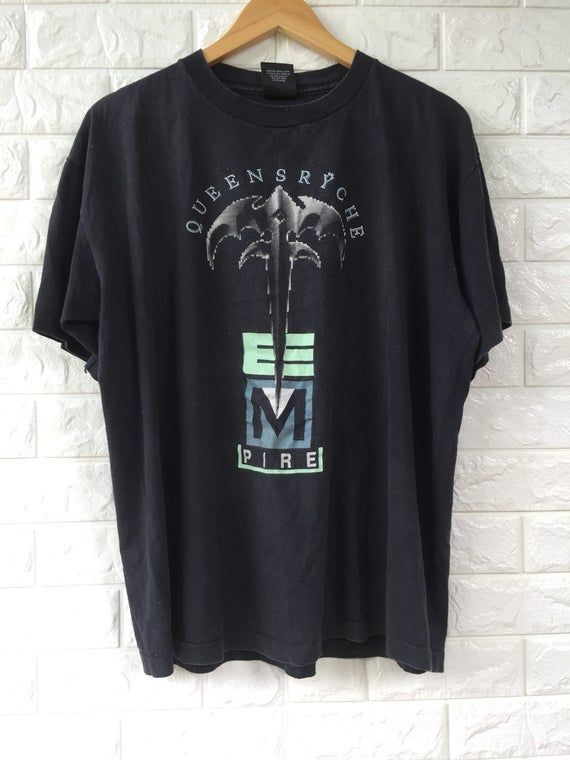 Vintage 90S Queensryche Band Building Empire World Tour 1991 Arge Size Heavy Metal Progressive Metal Judas Priest Dream Theater Quiet Riot Shirt