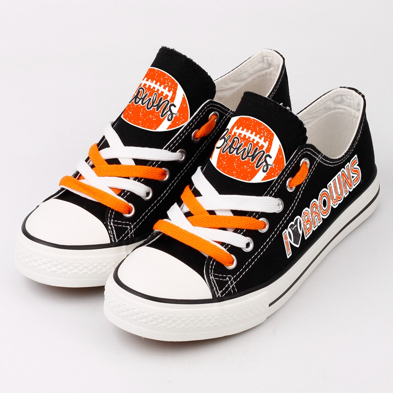 Cleveland Browns Canvas Shoes Black Shoes “I  Browns”