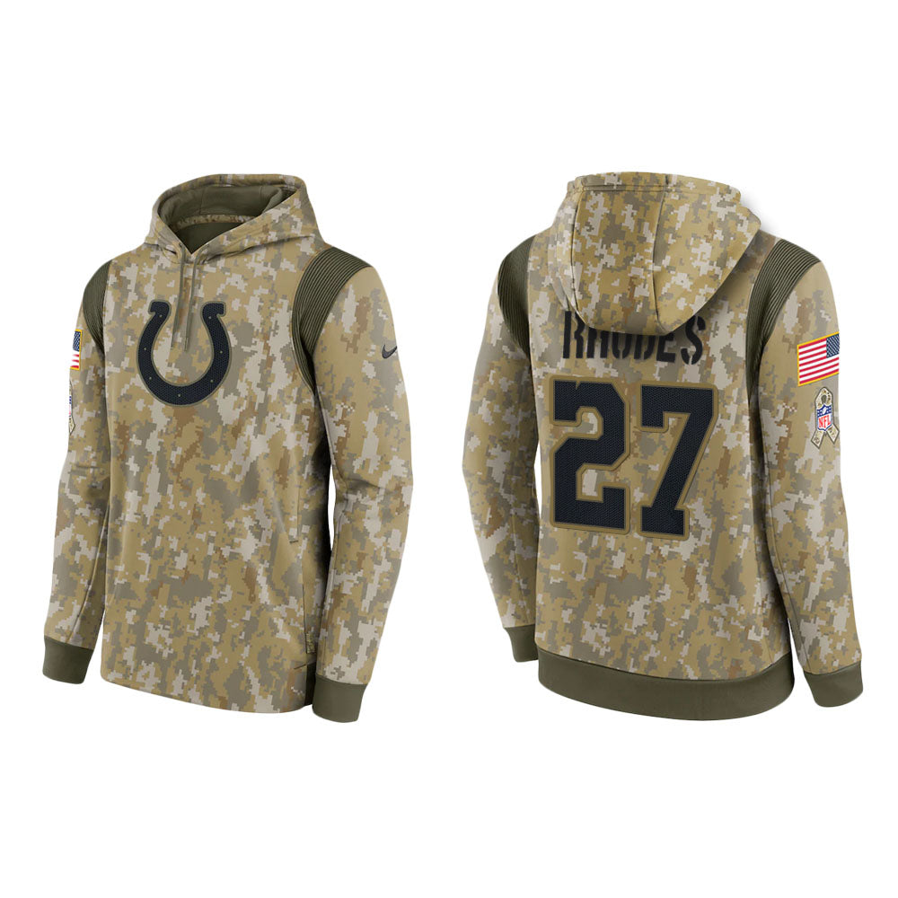Xavier Rhodes Indianapolis Colts Camo 2021 Salute To Service Veterans Day Therma Pullover Hoodie