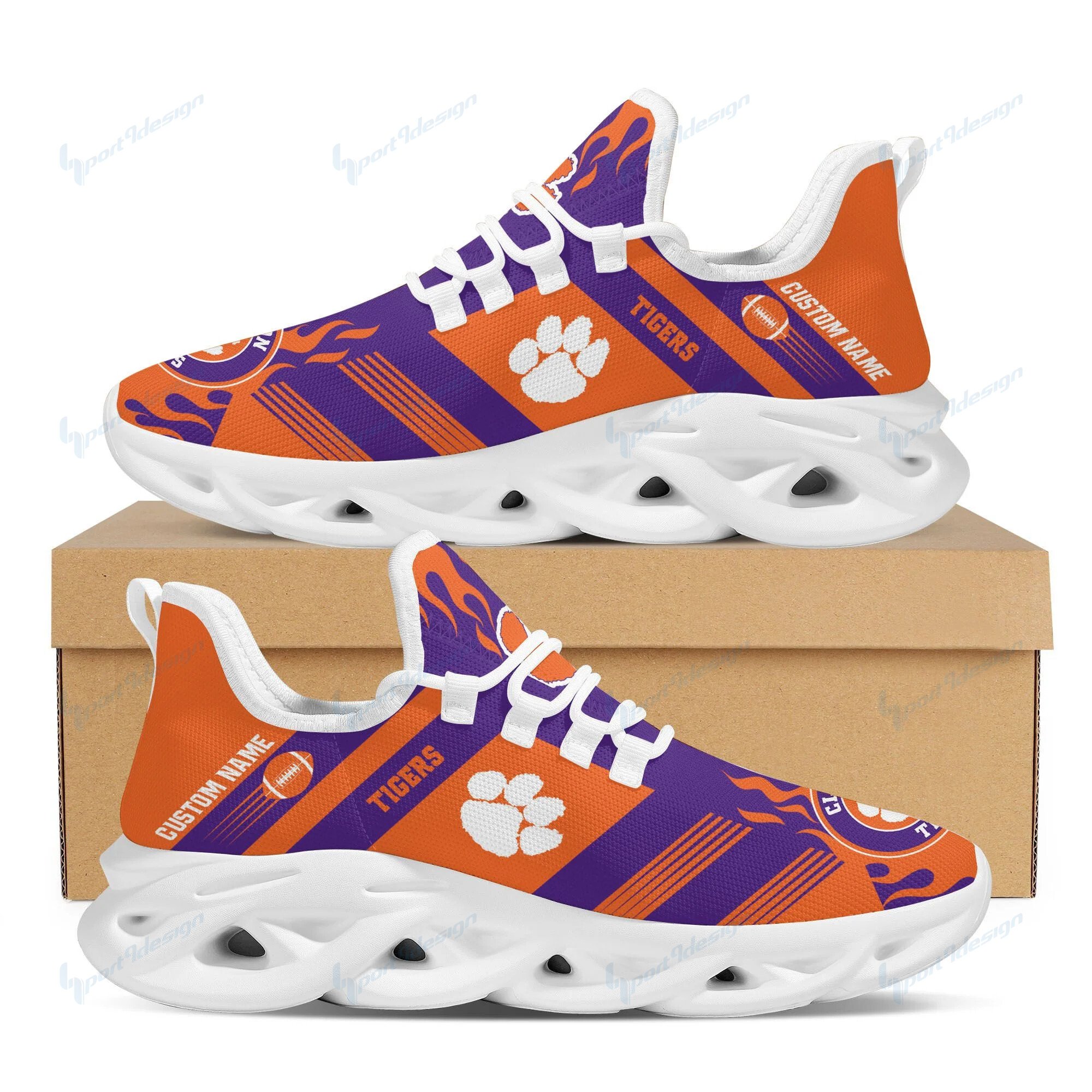 Clemson Tigers Personalized Yezy Running Sneakers Bb607