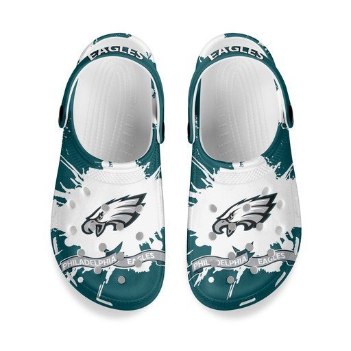 Philadelphia Eagles Green White Crocs Crocband Clog Comfortable Water Shoes