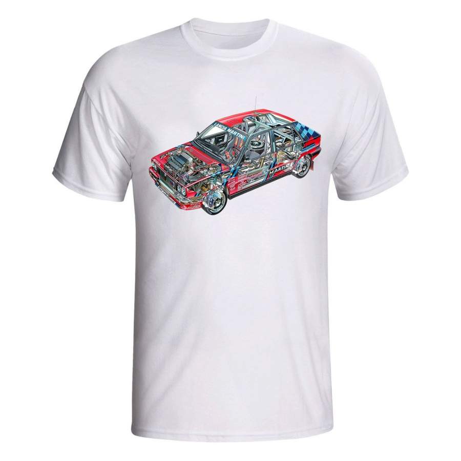 Vintage Lancia Delta HF Integrale 16V Gruppo A SE045 1989 – 1991 Men T Shirt Summer Fashion Graphic Tee, White S-3XL