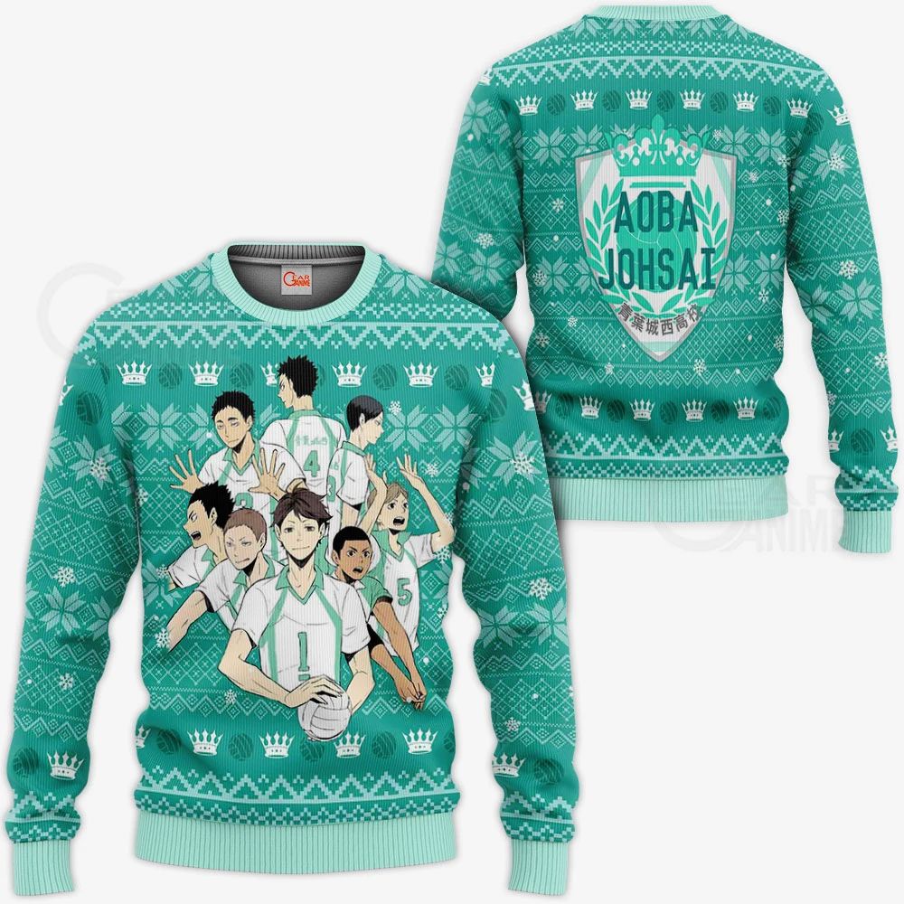 Aoba Johsai Ugly Christmas Sweater Haikyuu Anime Xmas Shirt Va10 Unisex Men Women