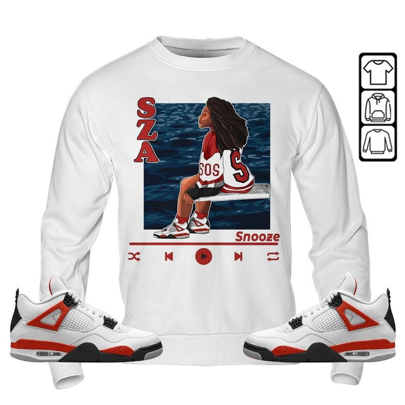 Sza Sos Vintage Unisex Shirt To Match Sneaker Red Cement 4S Tee, Jordan 4 Red Cement T-Shirt, Hoodie, Sweatshirt