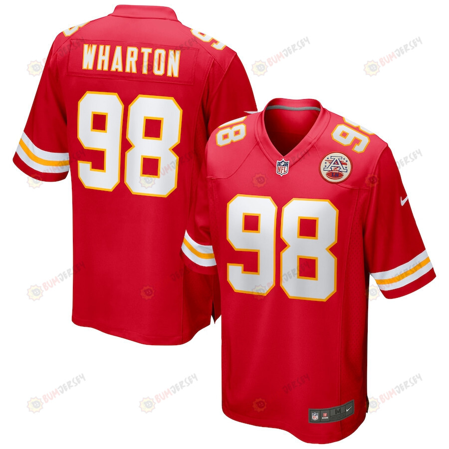 Tershawn Wharton 98 Kansas City Chiefs Game Men Jersey – Red