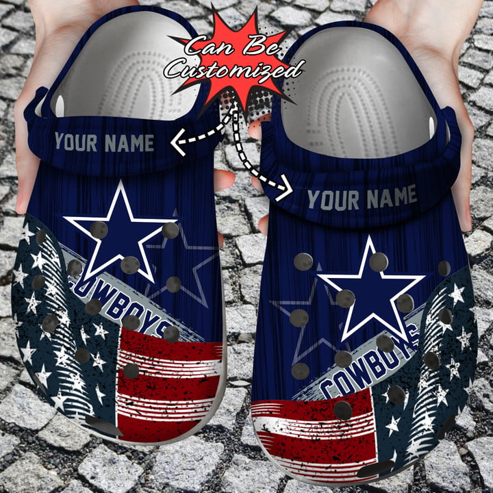 Custom Crocs – Us Flag Dallas Cowboys New Crocs Clog Shoes