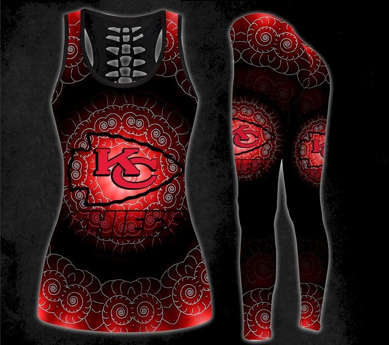 Womens Kansas City Chiefs Hippie Mandala Tank Top And Leggings Set