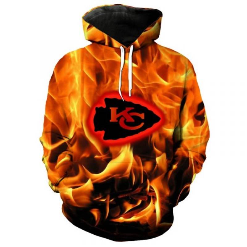 Kansas City Chiefs Flame 3D Hoodies