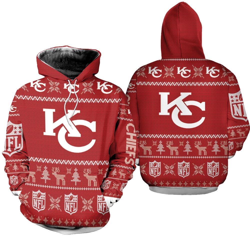 Kansas City Chiefs Ugly Sweatshirt Christmas 3D Hoodie