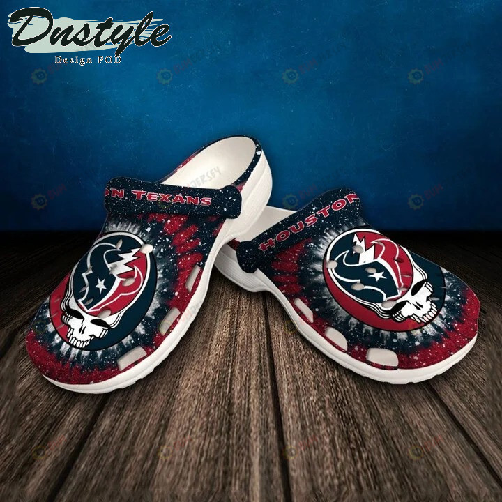 Houston Texans Skull Pattern Crocs Classic Clogs Shoes In Blue & Red – Aop Clog