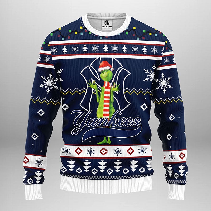 New York Yankees Funny Grinch Ugly Christmas Sweater