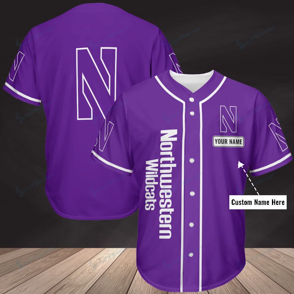 Northwestern Wildcats Personalized Baseball Jersey 350