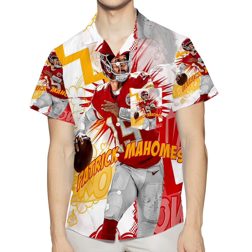 Kansas City Chiefs Patrick Mahomes 15 V9 3D All Over Print Summer Beach Hawaiian Shirt With Pocket