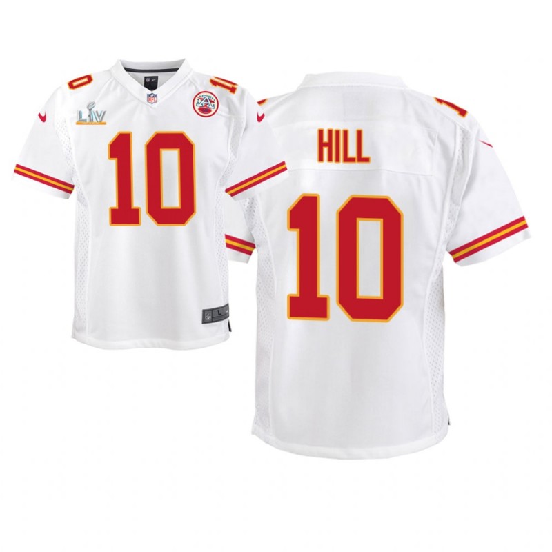 Youth Kansas City Chiefs #10 Tyreek Hill White Super Bowl Lv Game Jersey