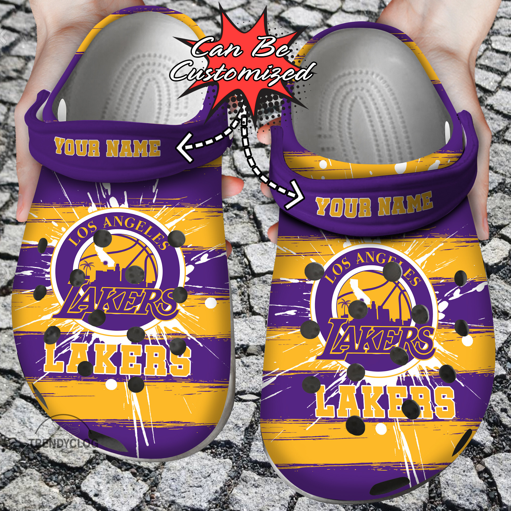 Basketball Crocs – Personalized La Lakers Spoon Graphics Watercolour Clog Shoes