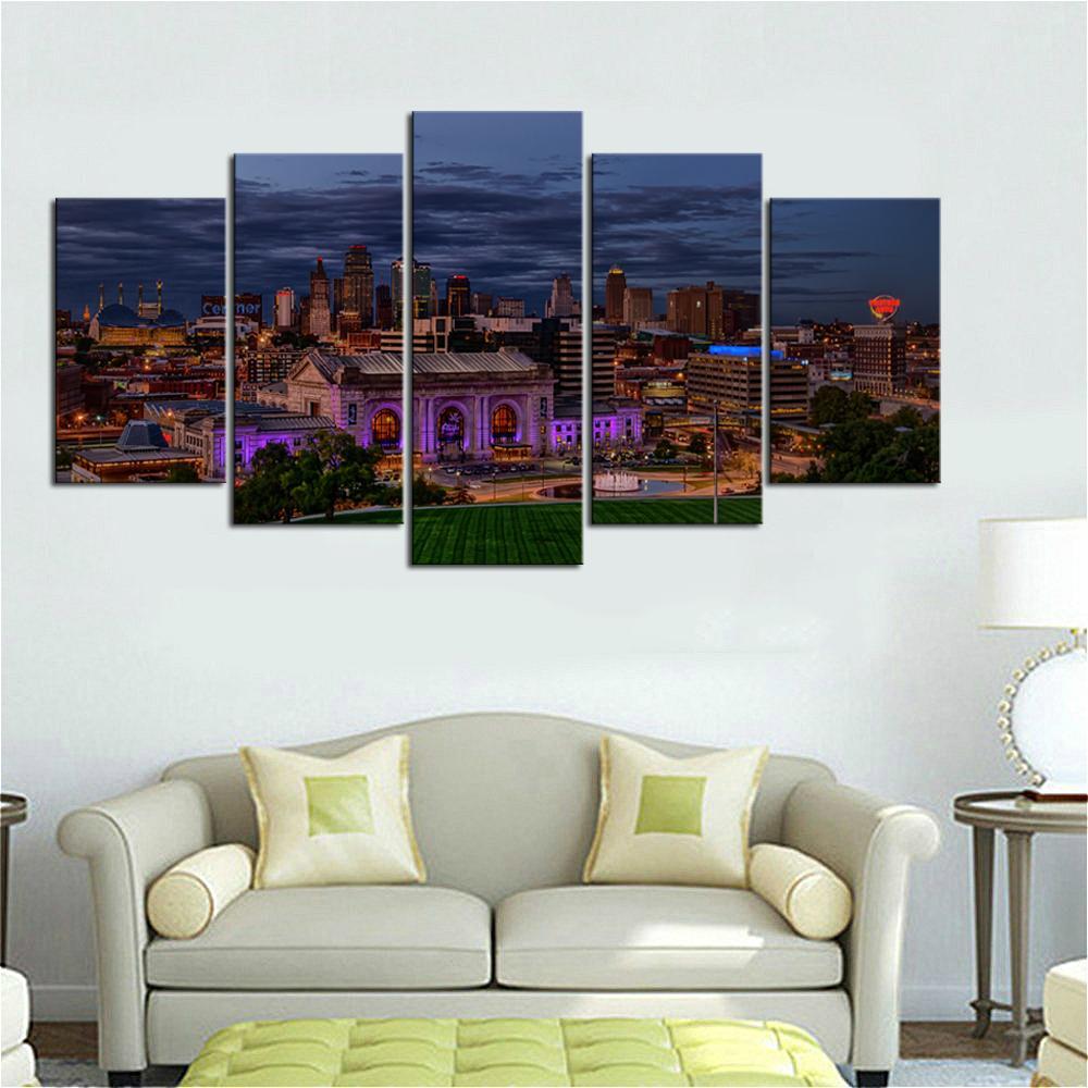 Union Station Night Scene Kansas City Canvas