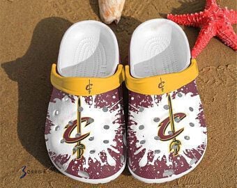 Cleveland Cavaliers Logo Pattern Crocs Classic Clogs Shoes In Purple & White – Aop Clog