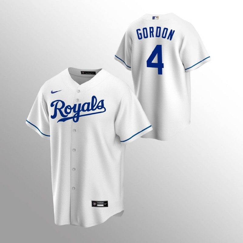 Men’S Kansas City Royals Alex Gordon #4 White  Nike Home Jersey – All Stitched, Embroidery