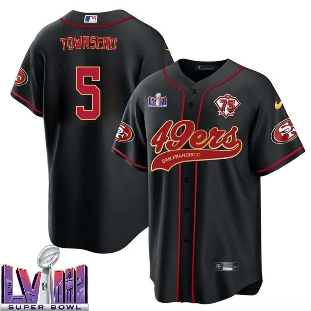 Tommy Townsend 5 Kansas City Chiefs Super Bowl Lviii Baseball Men Jersey – Black