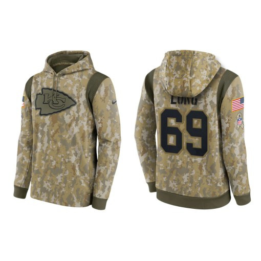 Kyle Long Kansas City Chiefs Camo 2021 Salute To Service Veterans Day Therma Pullover Hoodie