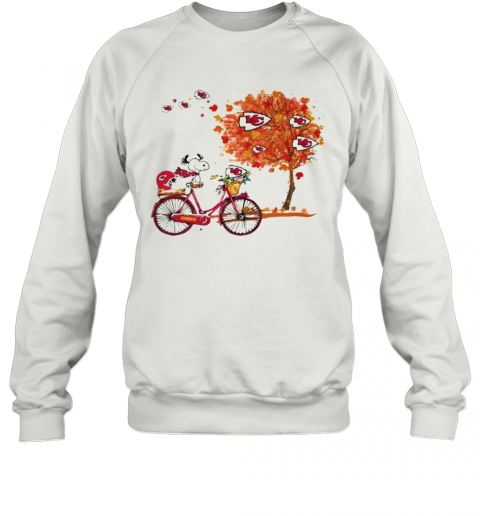 Maple Leaves Snoopy Riding Bike Logo Kansas City Chiefs Sweatshirt