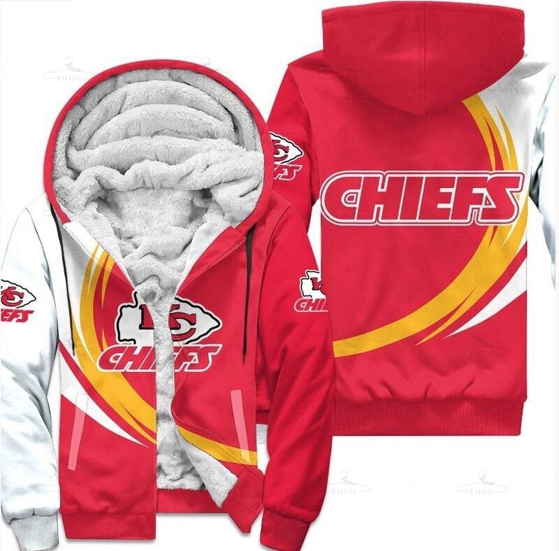 Kansas City Chiefs Fleece Jacket 3D Curve Great Fleece Hoodie