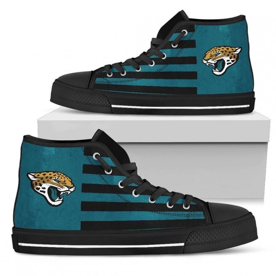 American Flag Jacksonville Jaguars High Top Shoes #186