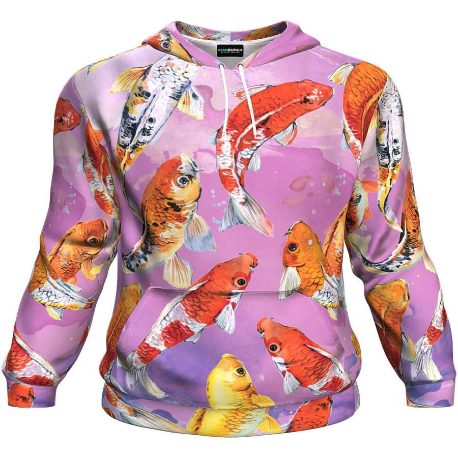 Watercolor Koi Fish Unisex Men/Women All-Over Print 3D Hoodie