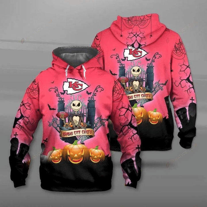 Kansas City Chiefs And Jack Skellington All Over Printed Hoodie TN280905