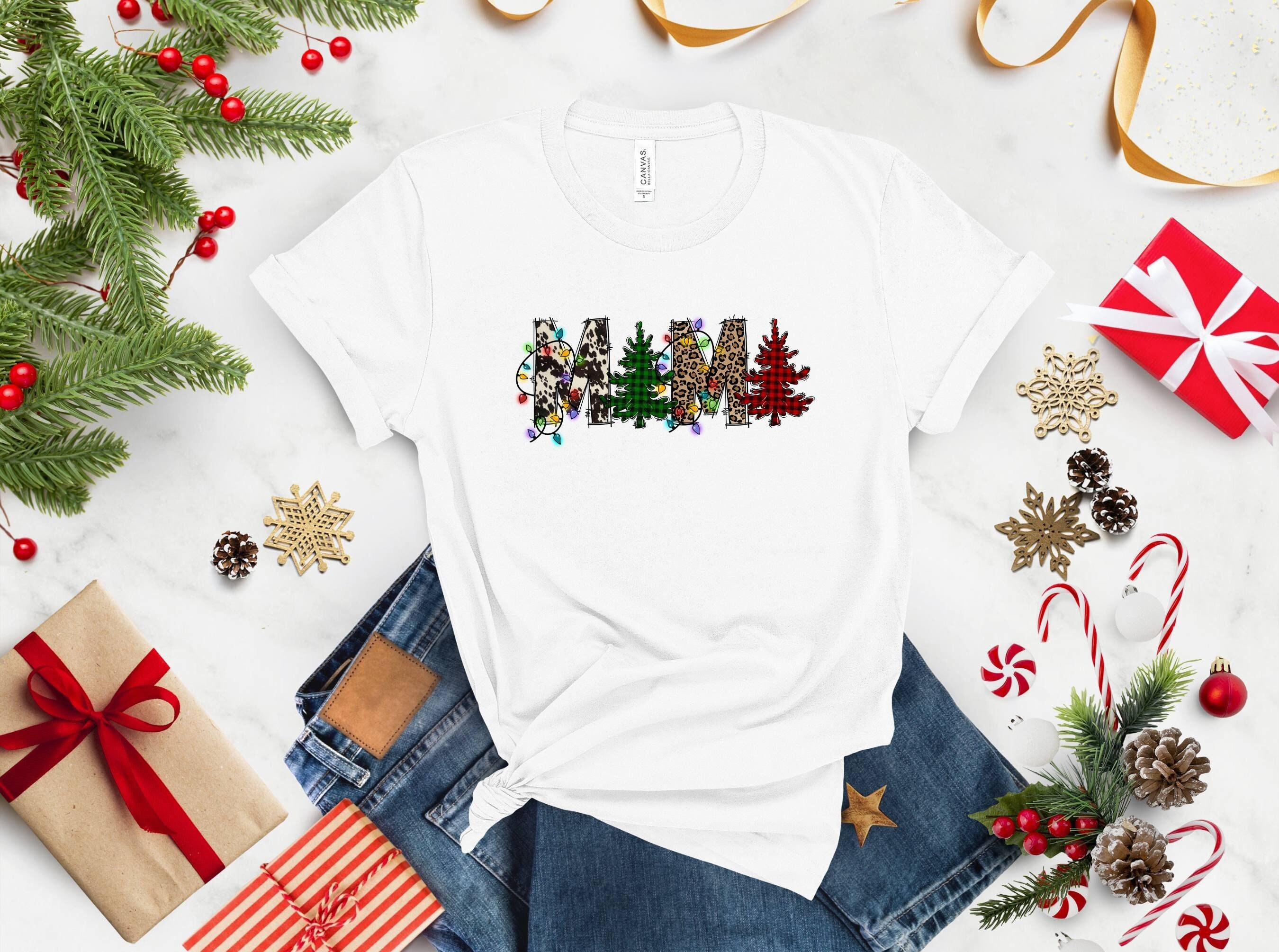 Christmas T-shirt, Mama Shirt, Christmas Family, Gift for Her, New Year, Xmas Shirt, Christmas Tree Shirt, Mothers Day Gift, Christmas Squad