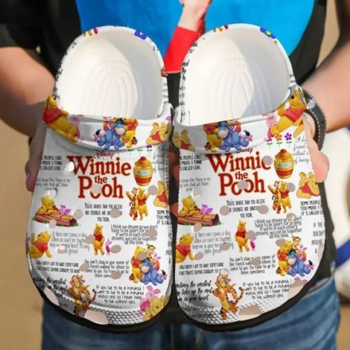 Winnie The Pooh Custom Sneakers Personalized Name Crocs Clogs Shoes