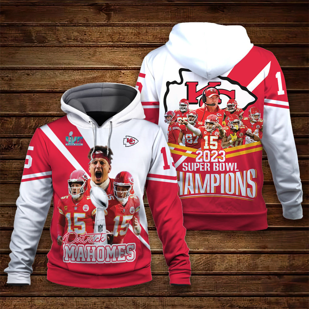 Patrick Mahomes Kansas City Chiefs Super Bowl Champions Print 3D Hoodie