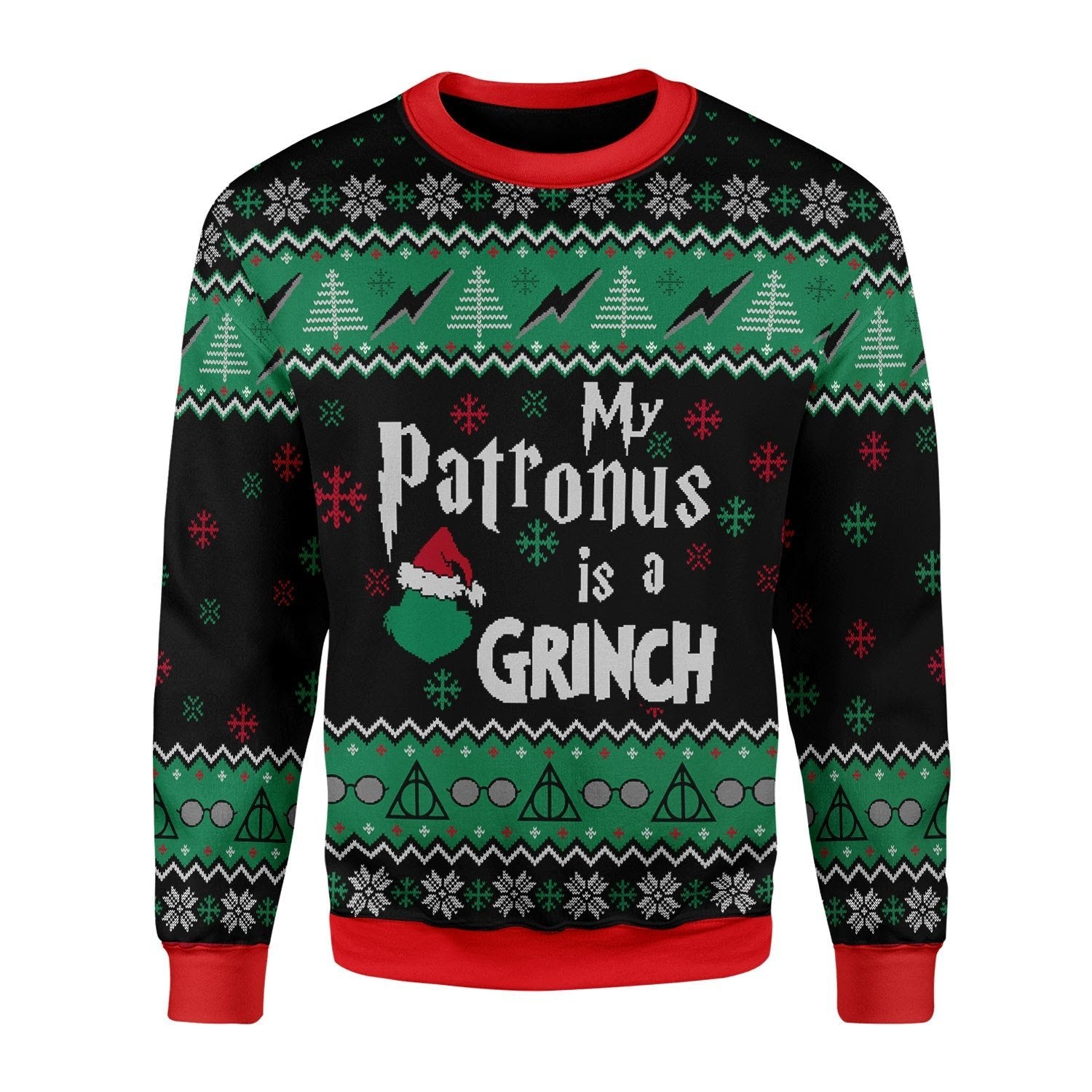 Customspig Christmas Sweater My Patronus Is A Grinch 3D Apparel