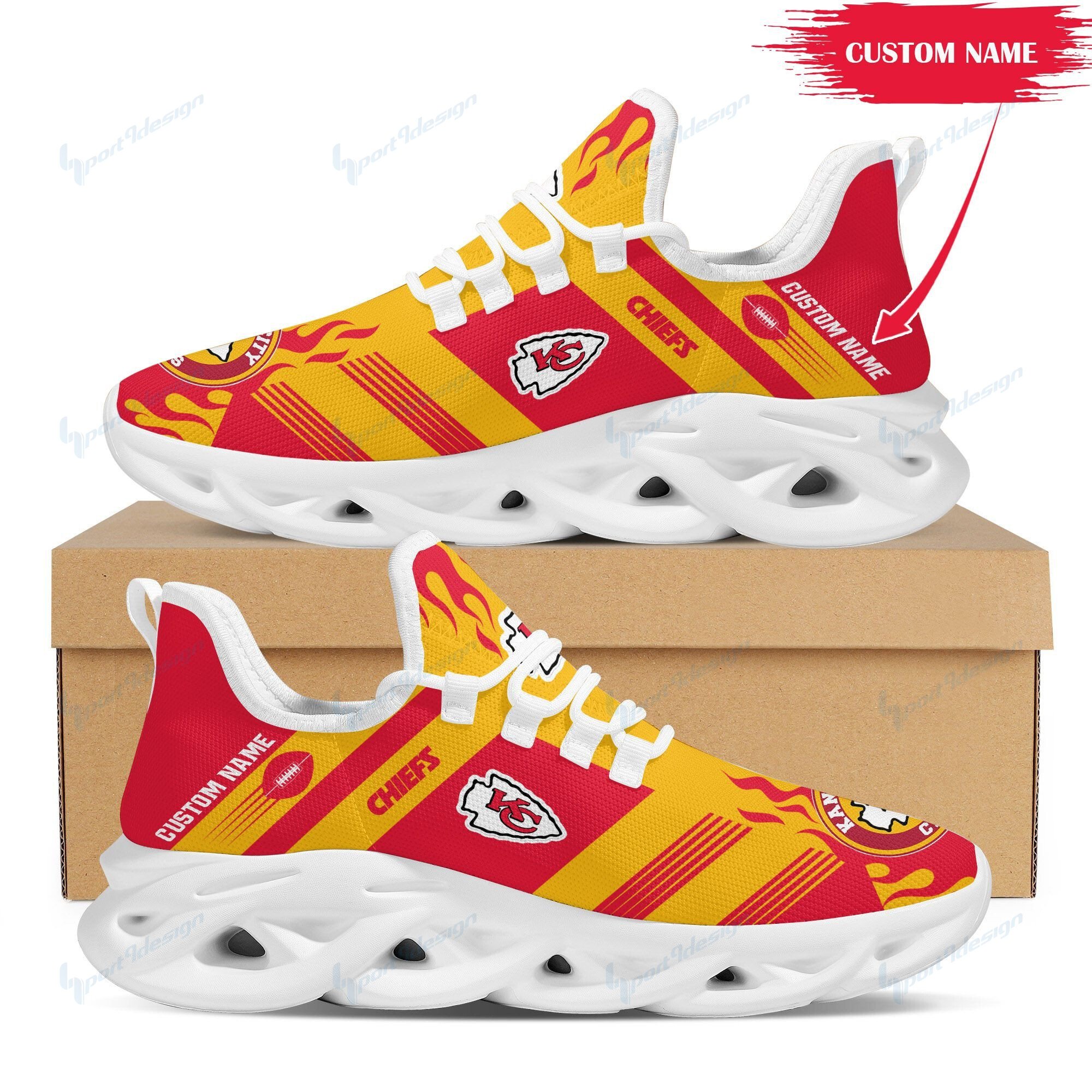 Kansas City Chiefs Personalized Yezy Running Sneakers Bb594