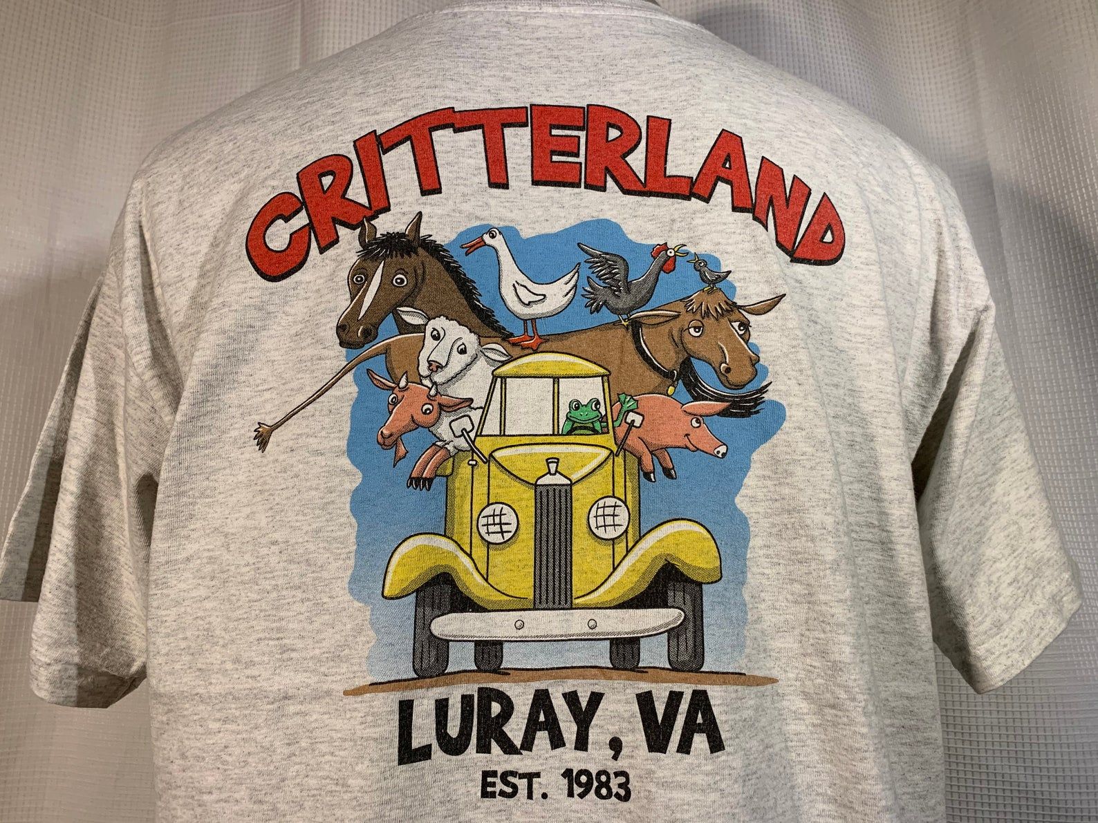 Vintage 90’s Critterland Luray Virginia Animal 1983 Grey T Shirt L