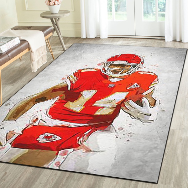 Kansas City Chiefs Area Rug, Football Team Living Room Bedroom Carpet, Sports Floor Mat