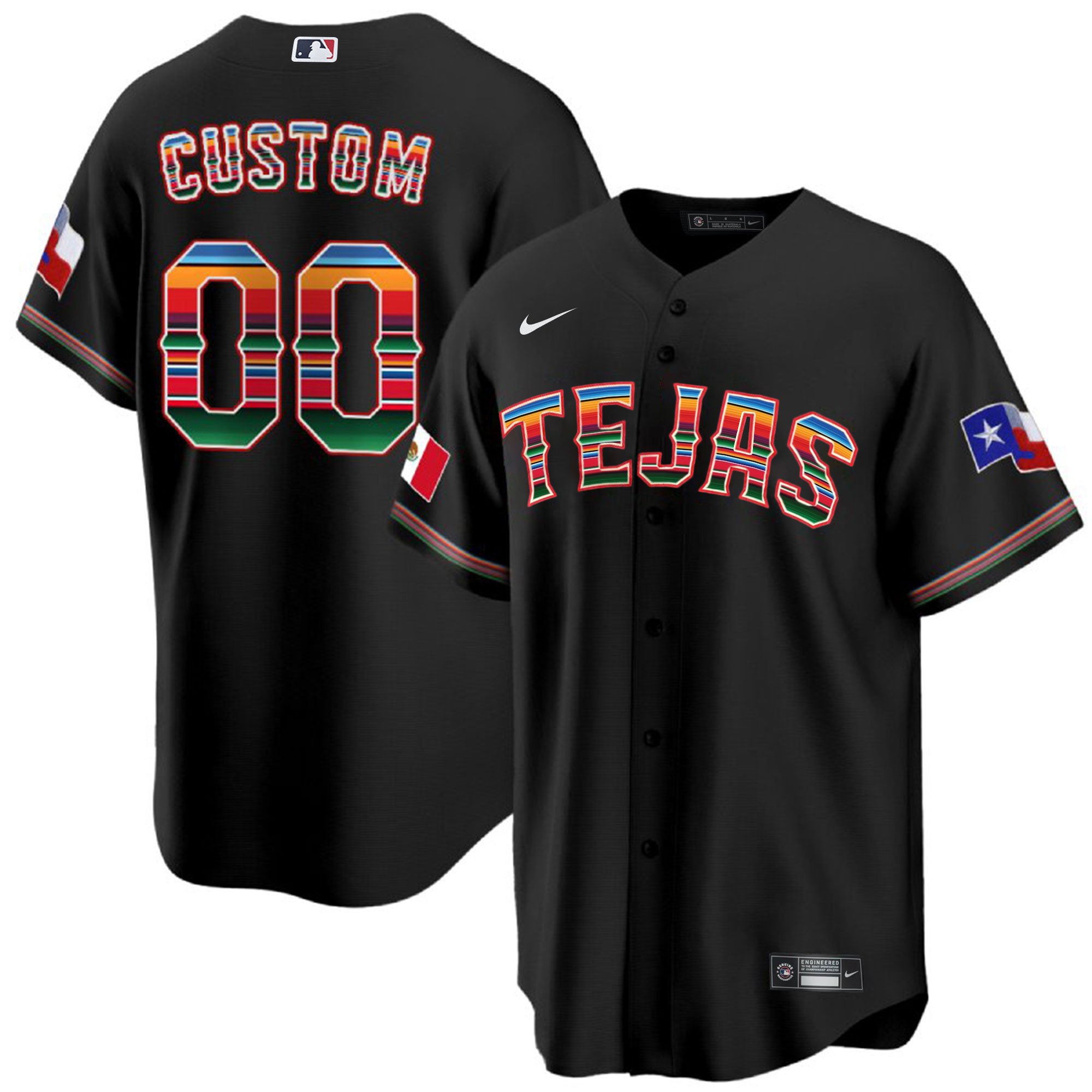 Texas Rangers Mexican Custom Jersey V2 – All Stitched